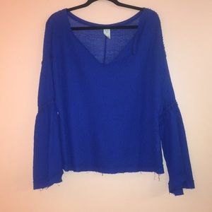 Free People Size S NWOT Blue Knit Top
